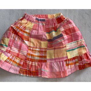 Castles and Crowns ruffle skirt madras plaid pink orange yellow 18-24m NWOT